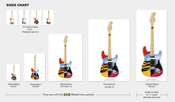 Eric Clapton's Fender Stratocaster Crash 3 Guitar Poster, Wall Decor, Guitar Print, Guitar Art