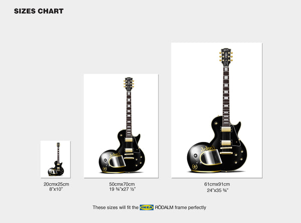 Gibson Les Paul Custom John Player Special Guitar Poster, Wall Decor, Guitar Print, Guitar Art