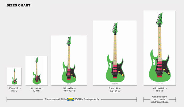 Steve Vai's Ibanez Jem 777 Guitar Poster, Guitar Print, Guitar Art, Wall Decor