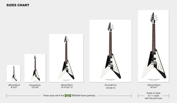 Michael Schenker's Gibson Flying V Guitar Poster, Guitar Print, Guitar Art, Wall Decor