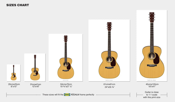 Martin OM28 Herringbone Guitar Poster Art Print. Personalized Gifts, Wall Decor, Guitar Print, Guitar Art