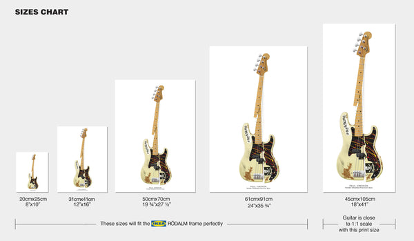 Paul Simonon's Smashed Fender Precision Bass Guitar Poster Art Print, Wall Decor, Guitar Print, Guitar Art