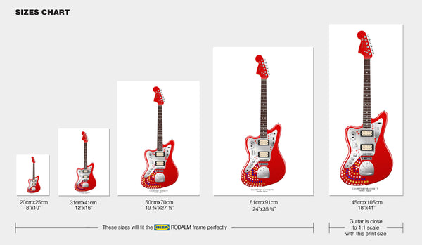 Courtney Barnett's Fender Jaguar Guitar Poster, Wall Decor, Guitar Print, Guitar Art