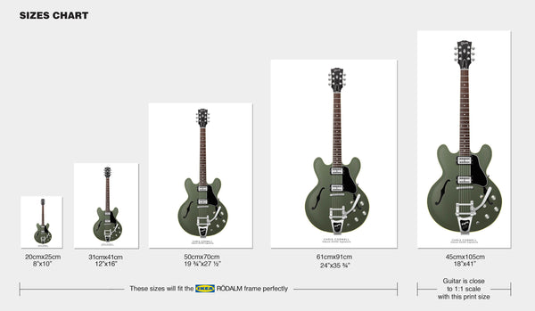 Chris Cornell's Gibson ES335 Signature Guitar Poster, Wall Decor, Guitar Print, Guitar Art