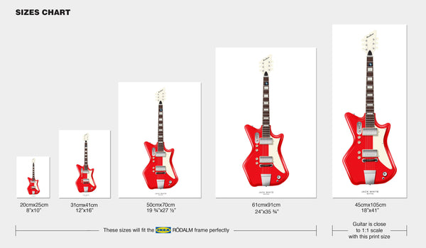 Jack White's Airline Guitar Poster, Wall Decor, Guitar Print, Guitar Art