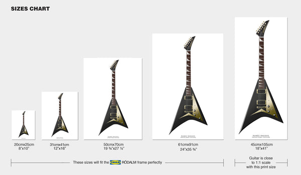 Randy Rhoads's Jackson Black Concorde Guitar Poster, Guitar Print, Guitar Art, Wall Decor