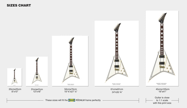 Randy Rhoads's Jackson Concorde Guitar Poster, Guitar Print, Guitar Art, Wall Decor