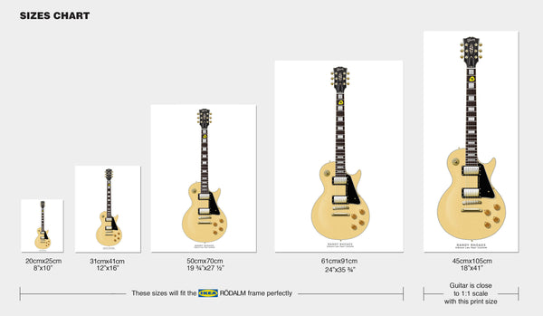Randy Rhoads's Gibson Les Paul Custom Guitar Poster, Guitar Print, Guitar Art, Wall Decor