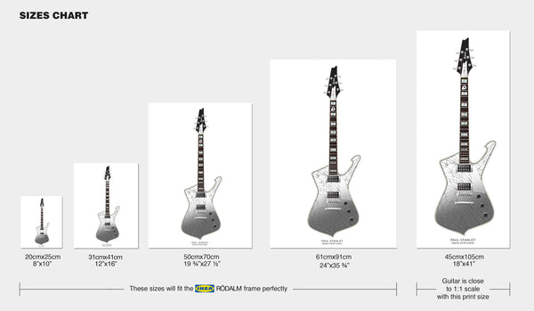 Paul Stanley's Ibanez S1CM Iceman Guitar Poster, Guitar Print, Guitar Art, Wall Decor