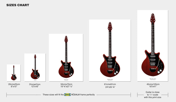 Brian May's Red Special Guitar Poster, Wall Decor, Guitar Print, Guitar Art