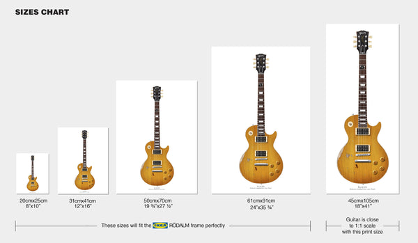 Slash's Gibson Appetite Les Paul Guitar Poster, Wall Decor, Guitar Print, Guitar Art
