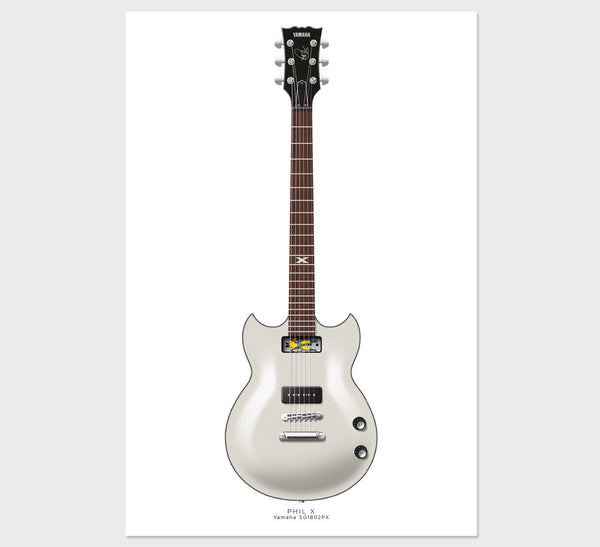 Phil X's Yamaha SG1802PX Guitar Poster, Guitar Print, Guitar Art, Wall Decor