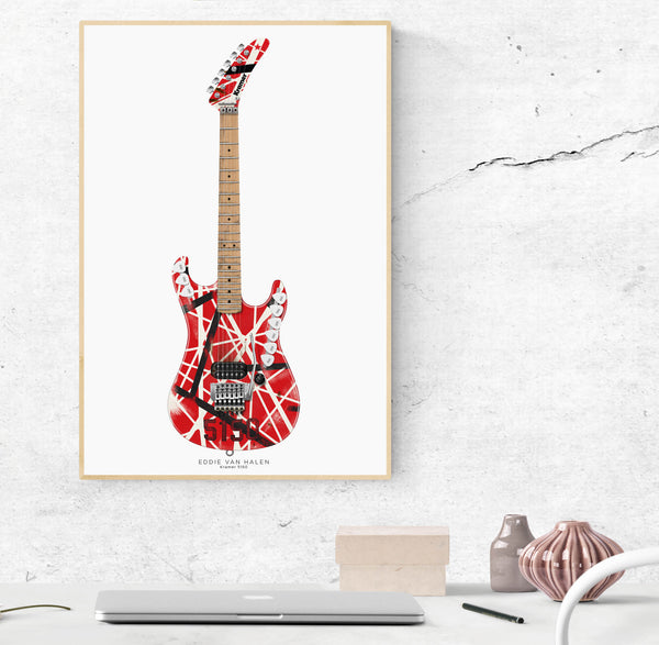 Eddie Van Halen Kramer 5150 Guitar Poster Guitar Poster, Wall Decor, Guitar Print, Guitar Art