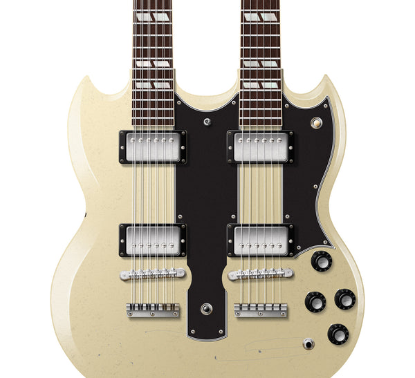 Alex Lifeson's Gibson EDS1275 Double Neck Guitar Poster, Wall Decor, Guitar Print, Guitar Art