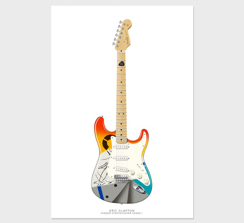Eric Clapton's Fender Stratocaster Crash 1 Guitar Poster, Guitar Print, Guitar Art, Wall Decor