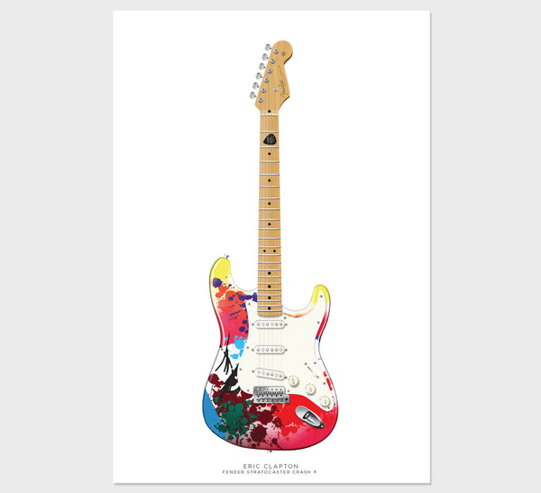 Eric Clapton's Fender Stratocaster Crash 4 Guitar Poster, Wall Decor, Guitar Print, Guitar Art