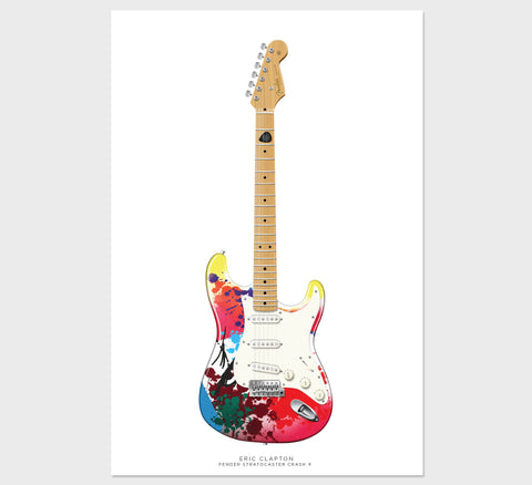 Eric Clapton's Fender Stratocaster Crash 4 Guitar Poster, Wall Decor, Guitar Print, Guitar Art