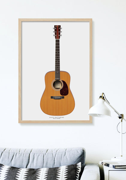 Dave Matthews's Martin DM3MD Guitar Poster, Wall Decor, Guitar Print, Guitar Art