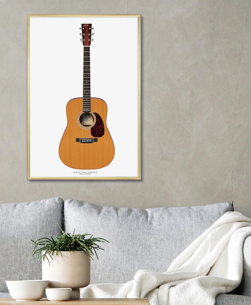 Dave Matthews's Martin DM3MD Guitar Poster, Wall Decor, Guitar Print, Guitar Art