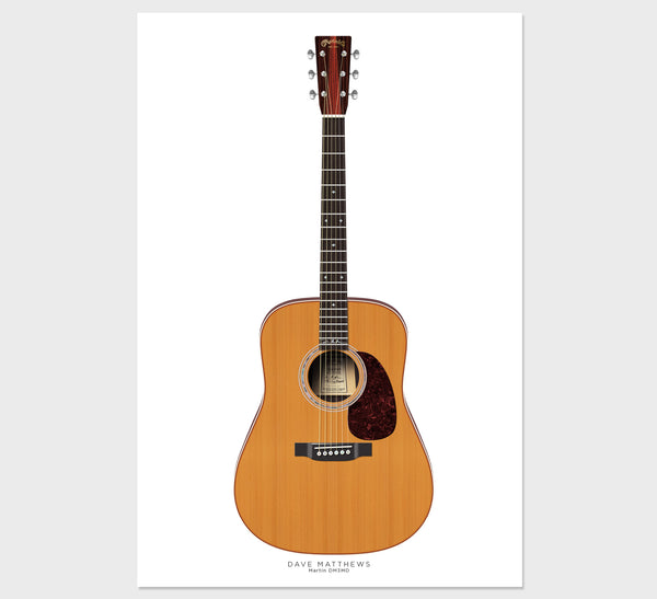 Dave Matthews Guitar Collection Poster, Guitar Print, Guitar Art, Wall Decor