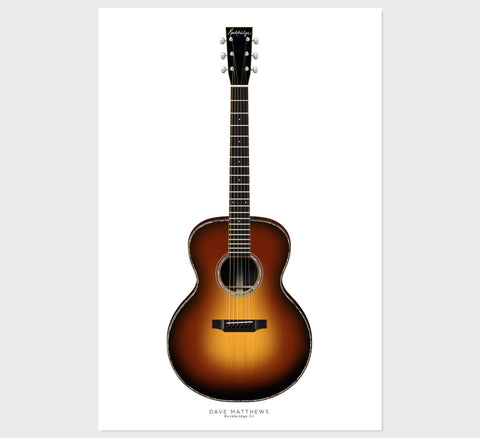 Dave Matthews's Rockbridge SJ Guitar Poster, Wall Decor, Guitar Print, Guitar Art