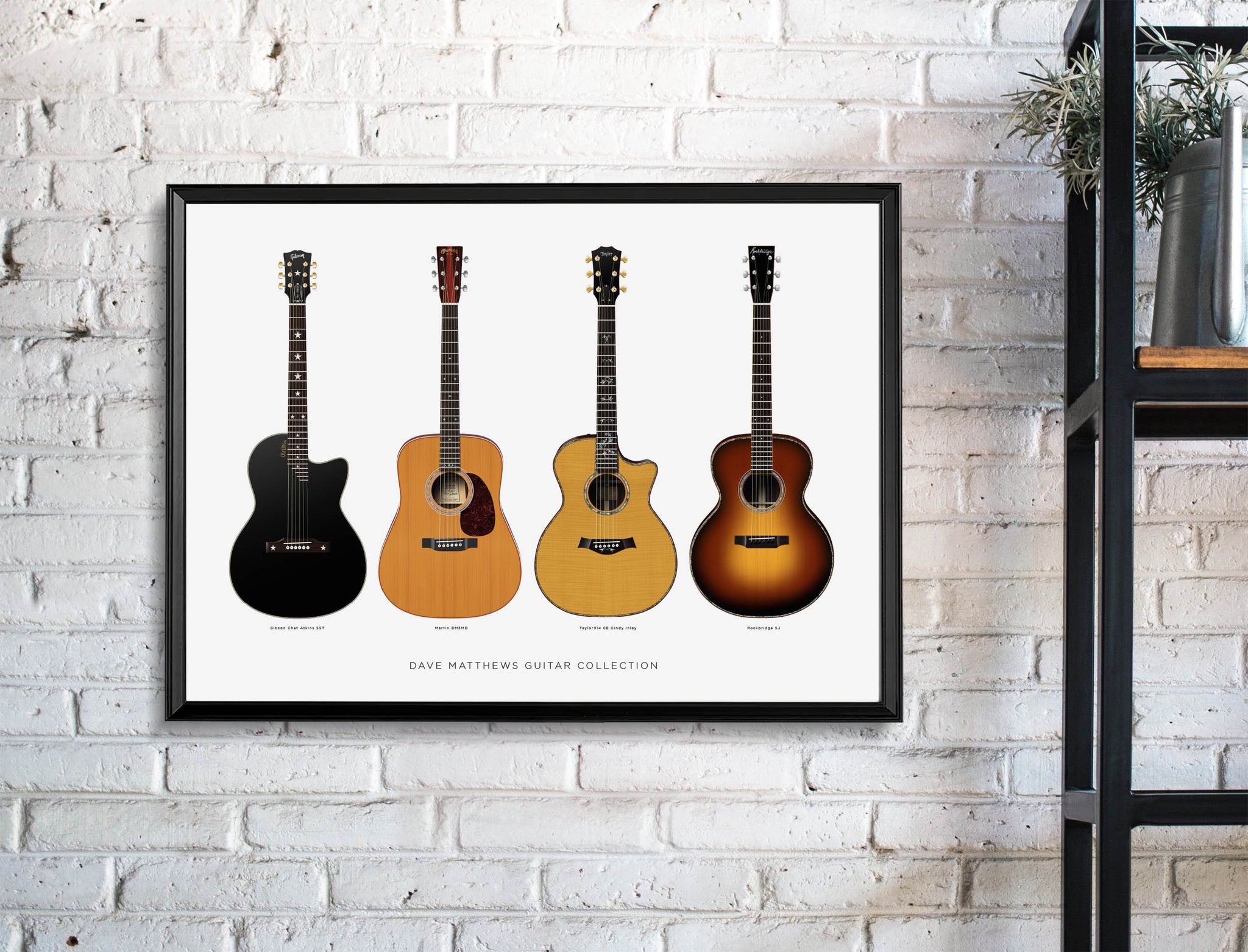 Dave Matthews Guitar Collection Poster, Guitar Print, Guitar Art, Wall Decor