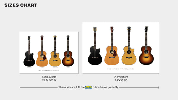 Dave Matthews Guitar Collection Poster, Guitar Print, Guitar Art, Wall Decor