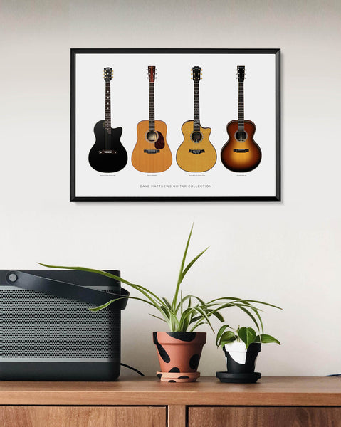 Dave Matthews Guitar Collection Poster, Guitar Print, Guitar Art, Wall Decor