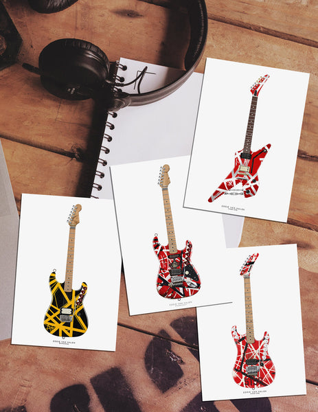 Eddie Van Halen Guitar Collection Poster, Guitar Print, Guitar Art, Wall Decor