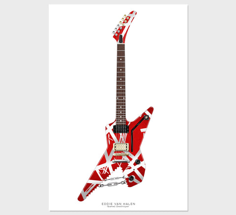 Eddie Van Halen Ibanez Destroyer Shark Guitar Poster Guitar Poster, Wall Decor, Guitar Print, Guitar Art