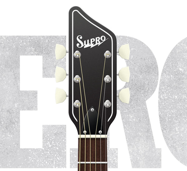 David Bowie's Supro Dual Tone Heros Typography Guitar Poster, Wall Decor, Guitar Print, Guitar Art