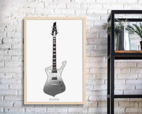 Paul Stanley's Ibanez S1CM Iceman Guitar Poster, Guitar Print, Guitar Art, Wall Decor