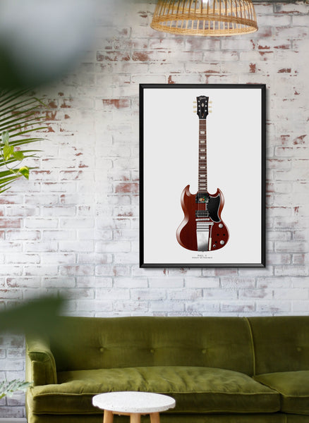 Phil X's Gibson SG Guitar Poster, Wall Decor, Guitar Print, Guitar Art