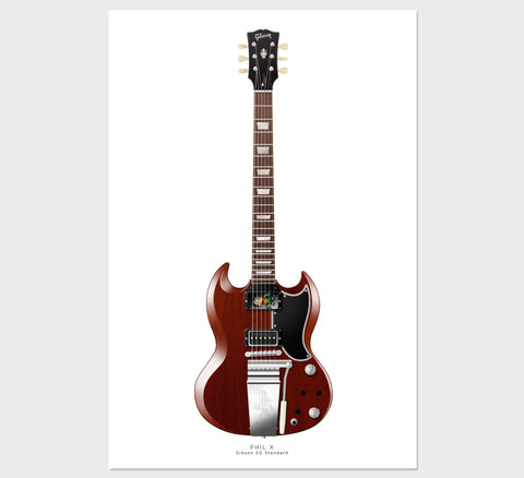 Phil X's Gibson SG Guitar Poster, Wall Decor, Guitar Print, Guitar Art