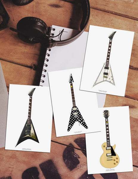 Randy Rhoads Guitar Collection Poster, Guitar Print, Guitar Art, Wall Decor