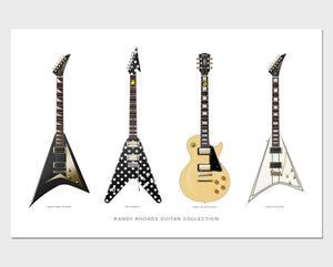 Randy Rhoads Guitar Collection Poster, Guitar Print, Guitar Art, Wall Decor