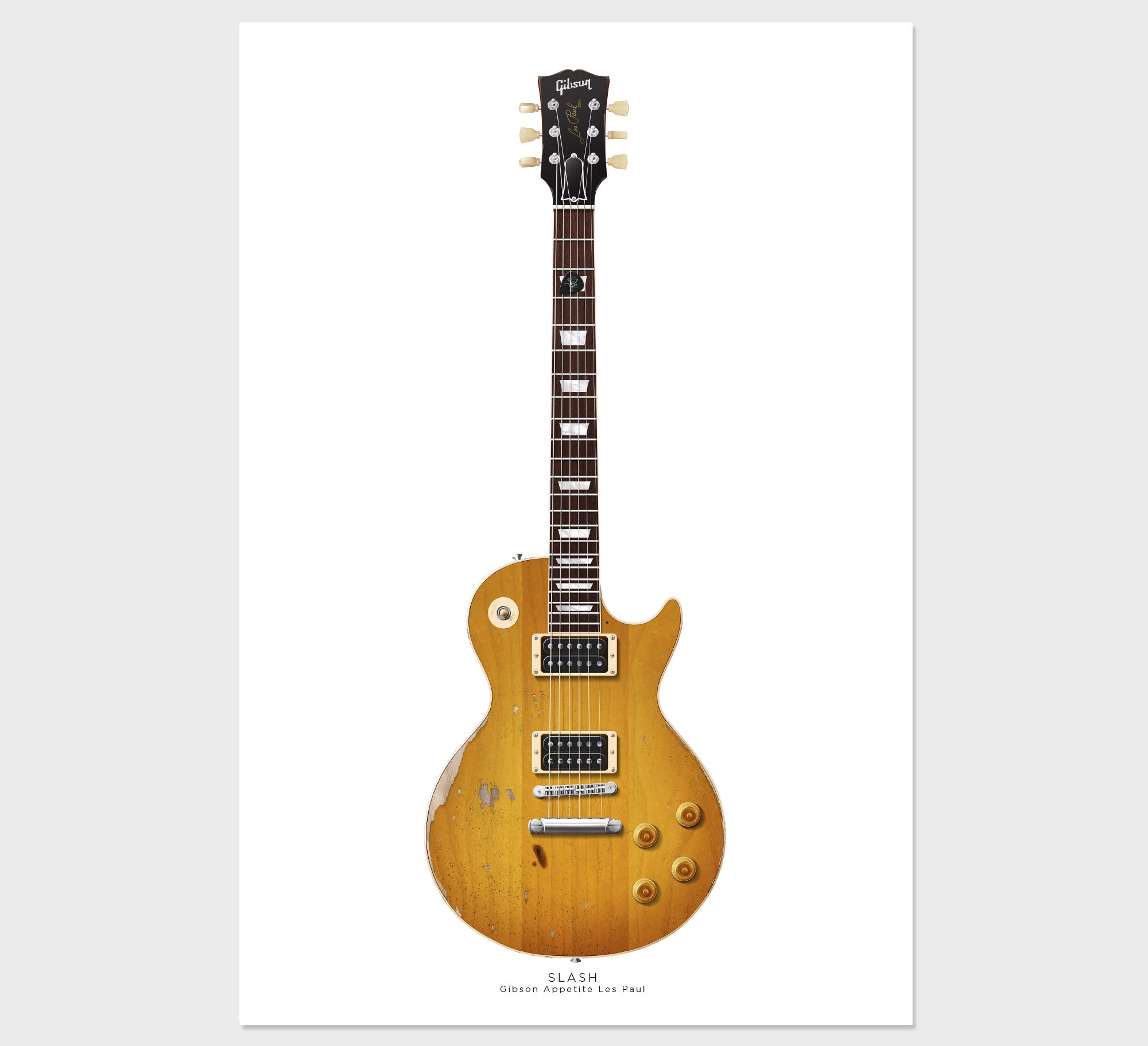 Slash s Gibson Appetite Les Paul Guitar Poster Wall Decor Guitar Pri Blue Illustration