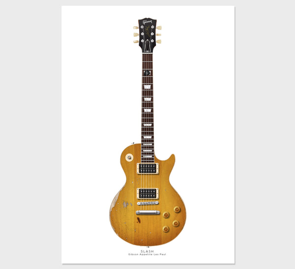 Slash's Gibson Appetite Les Paul Guitar Poster, Wall Decor, Guitar Print, Guitar Art