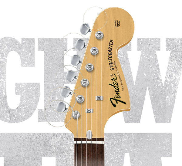 Ritchie Blackmore's Fender Stratocaster Highway Star Typography Guitar Poster, Wall Decor, Guitar Print, Guitar Art