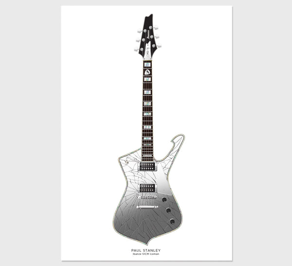 Paul Stanley's Ibanez S1CM Iceman Guitar Poster, Guitar Print, Guitar Art, Wall Decor