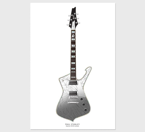 Paul Stanley's Ibanez S1CM Iceman Guitar Poster, Guitar Print, Guitar Art, Wall Decor