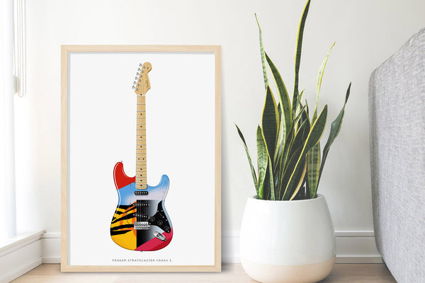 Eric Clapton's Fender Stratocaster Crash 3 Guitar Poster, Wall Decor, Guitar Print, Guitar Art
