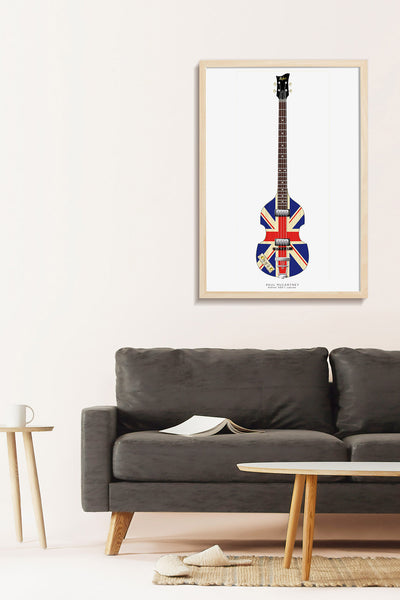 The Beatles Guitars Poster: Paul McCartney's Hofner 500-1 Violin Bass Jubilee Guitar Poster, Wall Decor, Guitar Print, Guitar Art