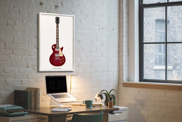 The Beatles Guitar Poster: George Harrison's Gibson Les Paul Lucy, Wall Decor, Guitar Print, Guitar Art