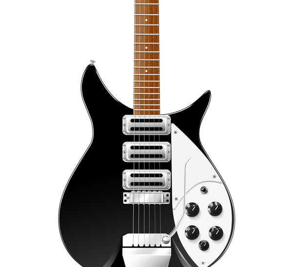 The Beatles Guitar Poster: John Lennon's Rickenbacker 325, Wall Decor, Guitar Print, Guitar Art