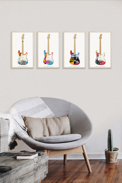 Eric Clapton's Fender Stratocaster Crash 4 Guitar Poster, Wall Decor, Guitar Print, Guitar Art