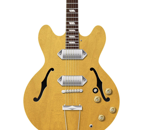 The Beatles Guitar Poster: John Lennon's Epiphone Casino Natural, Wall Decor, Guitar Print, Guitar Art