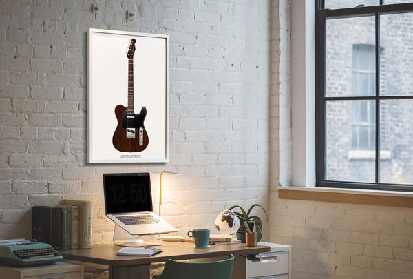 The Beatles Guitar Poster: George Harrison's Fender Rosewood Telecaster, Wall Decor, Guitar Print, Guitar Art