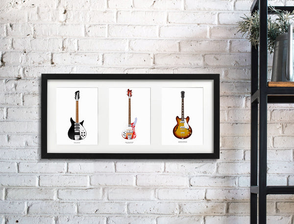 The Beatles Guitars Postcard 2 (set of 3)