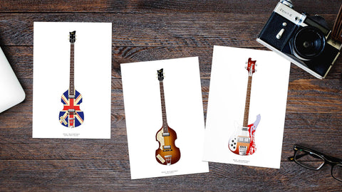 Paul McCartney's Bass Guitars Postcard (set of 3)
